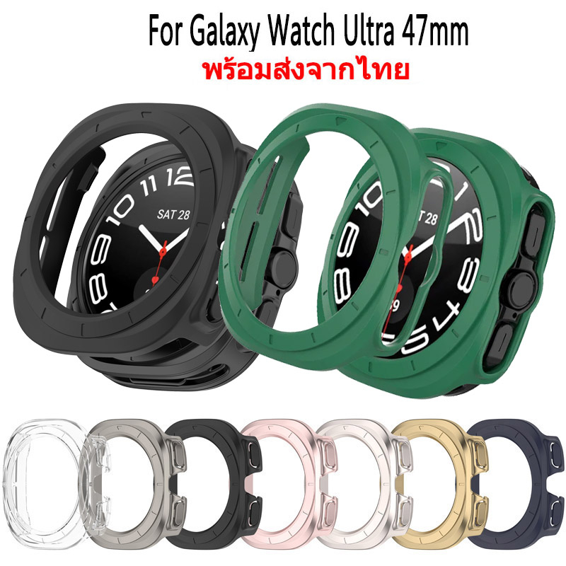 กรณีพีซีแบบแข็งสําหรับ Samsung Galaxy Watch ultra 47 มม.ป้องกันหน้าจอกันชนสําหรับ Watch7 ultra Edge ฝาครอบเปลี่ยนอุปกรณ์เสริม