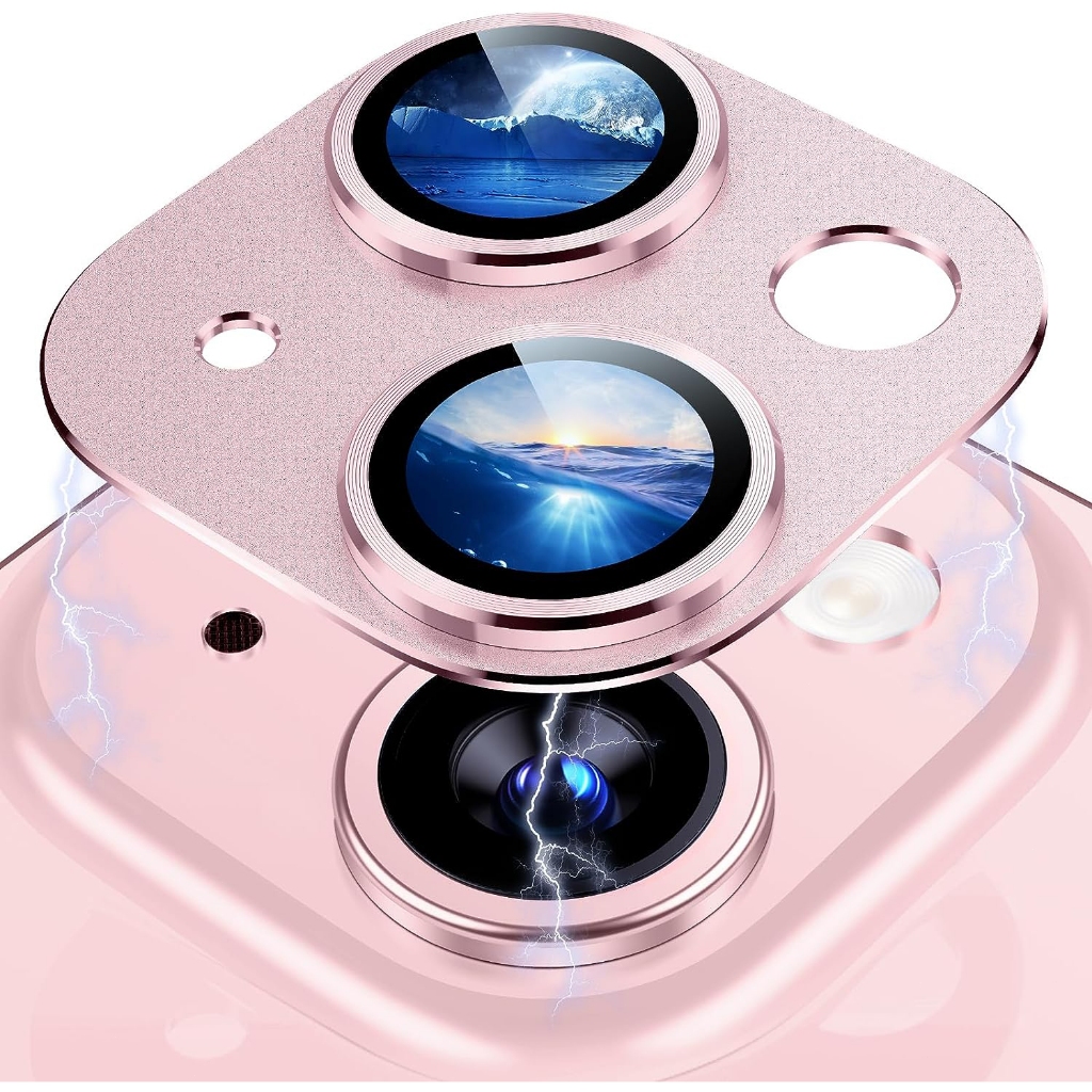 Wsken Aluminium Lens iPhone 16 / 15 / 13 กระจก iPhone 16 Promax ฟิล์มกระจกกล้องใช้สำหรับ iPhone13/13Mini ตัวป้องกันเลนส์ iPhone15 กระจก iPhone15Plus ตัวป้องกันเลนส์กล้อง กระจกนิรภัยโลหะ