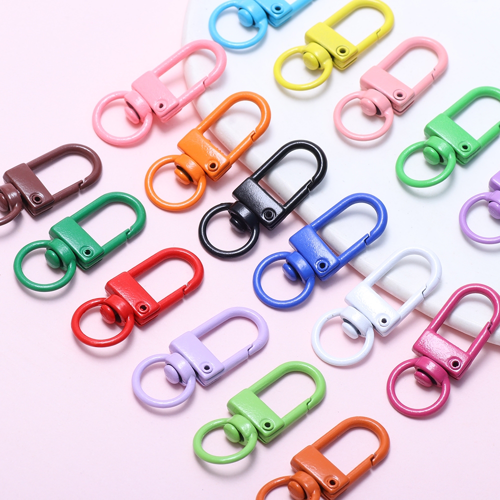 1 ชิ้นกุ้งหัวเข็มขัด Key Chain สีเบเกอรี่พวงกุญแจ Key แหวนฤดูใบไม้ผลิหัวเข็มขัดสําหรับเครื่องประดับทํา Finding อุปกรณ์เสริม