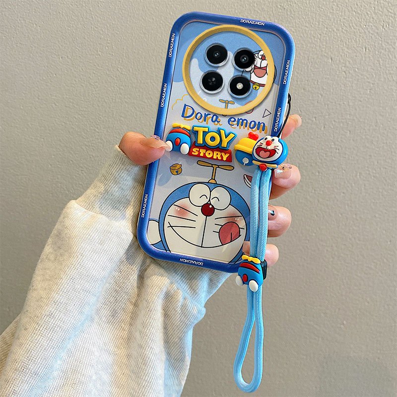 Anti-drop ซิลิโคนนุ่มการ์ตูนสามมิติตุ๊กตาสายคล้องมือเคสโทรศัพท์เหมาะสําหรับ OPPO Realme 12 5G/Realme 12X 5G/Realme Narzo 70X 5G/Realme C65 5G