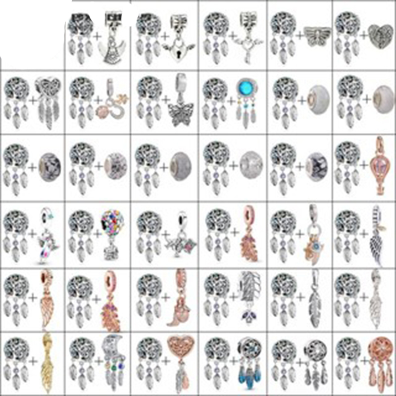 Dream Catcher Feather จี้ DIY เครื่องประดับทําด้วยมือสร้อยข้อมือสร้อยคอ