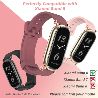 MIJOBS สายซิลิโคนสําหรับ Mi Band 10 9 8 ผู้ชายผู้หญิงโลหะ ตัวเชื่อมต่อ สําหรับ Xiaomi Smart Band 8 NFC รุ่น Global Version เปลี่ยนอุปกรณ์เสริม Watchband