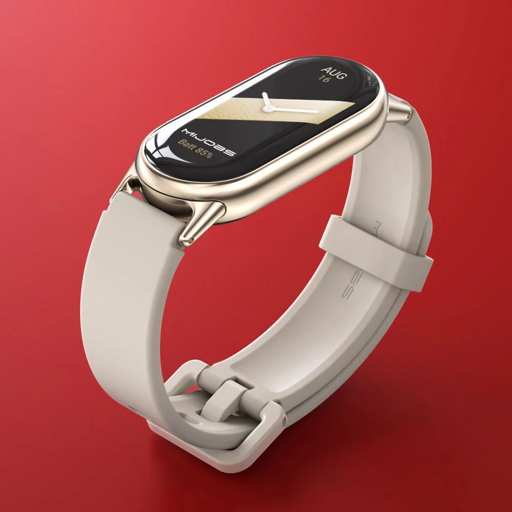 MIJOBS สายซิลิโคนสําหรับ Mi Band 10 9 8 ผู้ชายผู้หญิงโลหะ ตัวเชื่อมต่อ สําหรับ Xiaomi Smart Band 8 NFC รุ่น Global Version เปลี่ยนอุปกรณ์เสริม Watchband