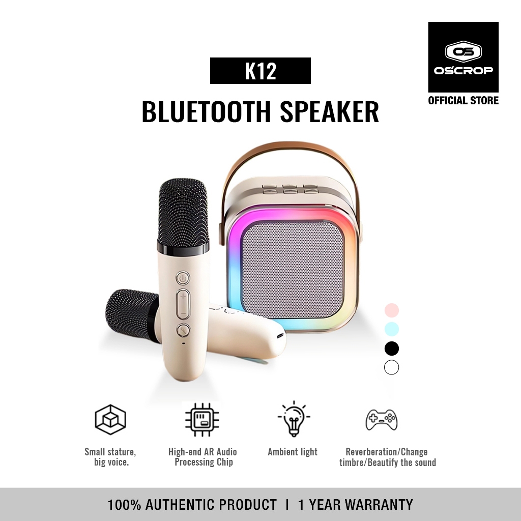 K12 แบบพกพามินิ ลำโพงบลูทู ธ ไมโครโฟนคู่สนับสนุน USB / TF / AUX บลูทู ธ ลำโพงแบบพกพา