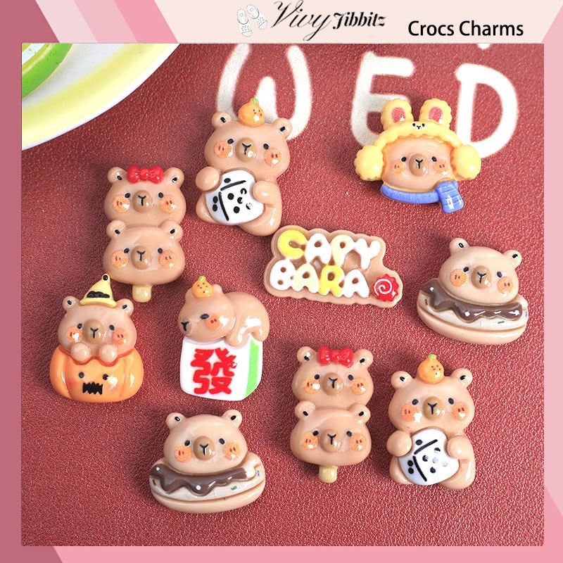 Jibbitz Crocs จิ๊บบิท ติดรองเท้า Get Rich Capybara ของแทั Jibbitz Crocs เกาหลี Lt-022