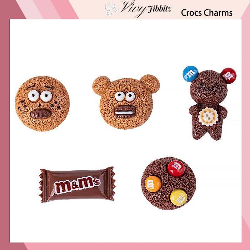 Jibbitz Crocs จิ๊บบิท ติดรองเท้า Oreo Bear ของแทั Jibbitz Crocs เกาหลี Lt-054