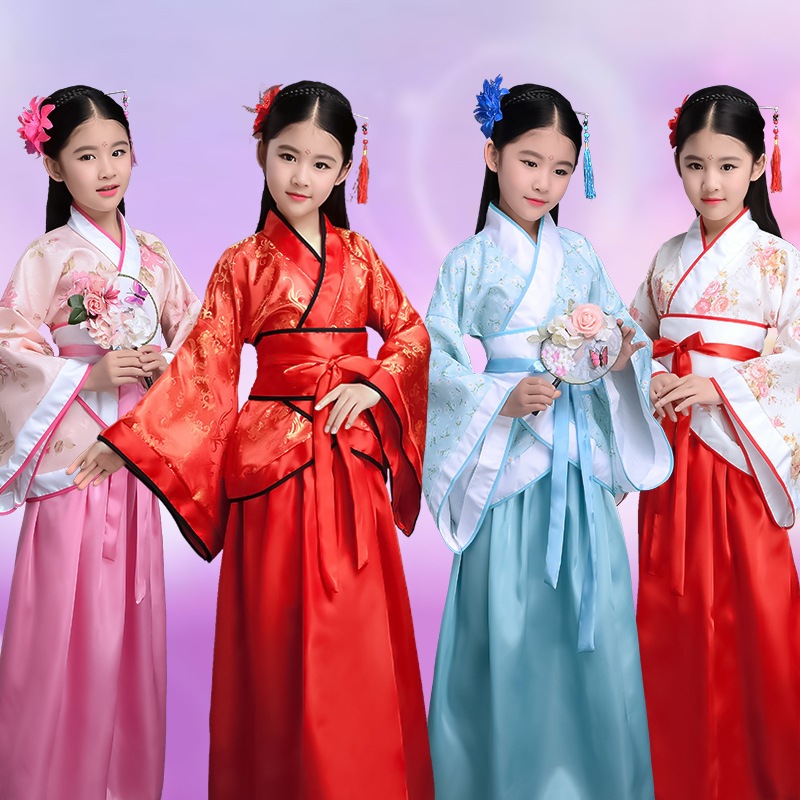 Shiningstars เด็ก Hanfu เครื่องแต่งกายเต้นรําจีนแบบดั้งเดิมชุดเวทีชุดเต้นรํา Hanfu แห่งชาติ