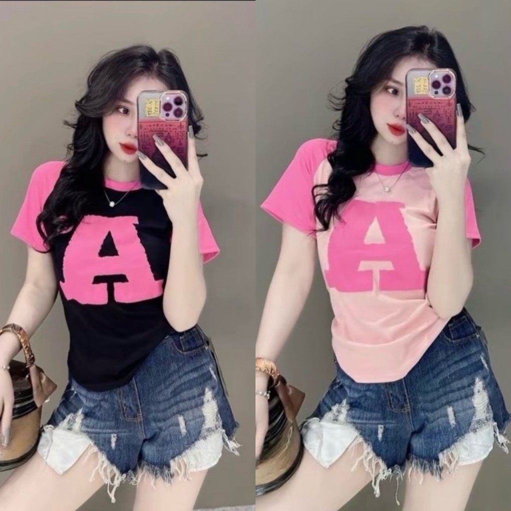 ที่รัก เสื้อครอปสตรีสไตล์เกาหลี เสื้อยืดคอกลมรัดรูปแขนสั้นฤดูร้อนใหม่ เสื้อครอปเข้ารูปเซ็กซี่ ชุดสตรีทสําหรับผู้หญิง