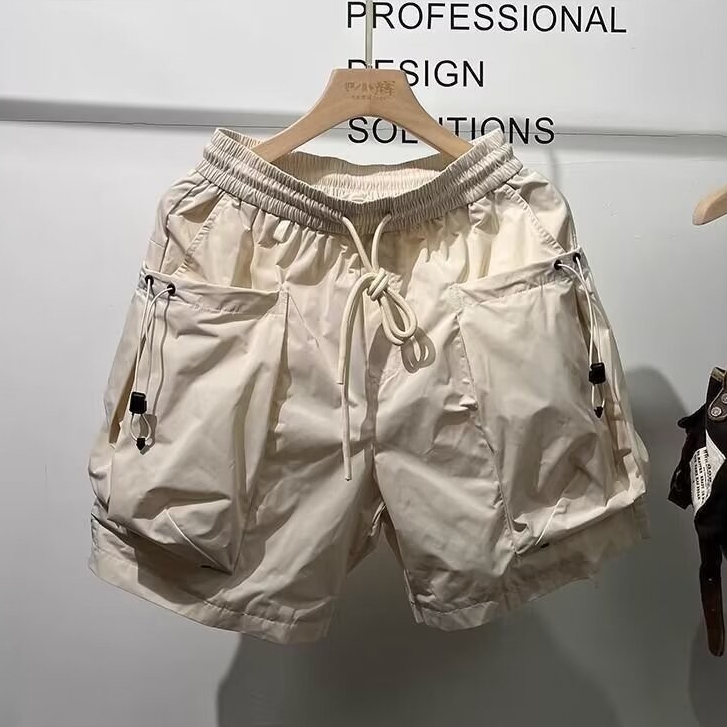 คาร์โก้ cargo pants ชาย บาง หลวม เอวยางยืด สันทนาการ กางเกงขาสั้นผู้ชาย