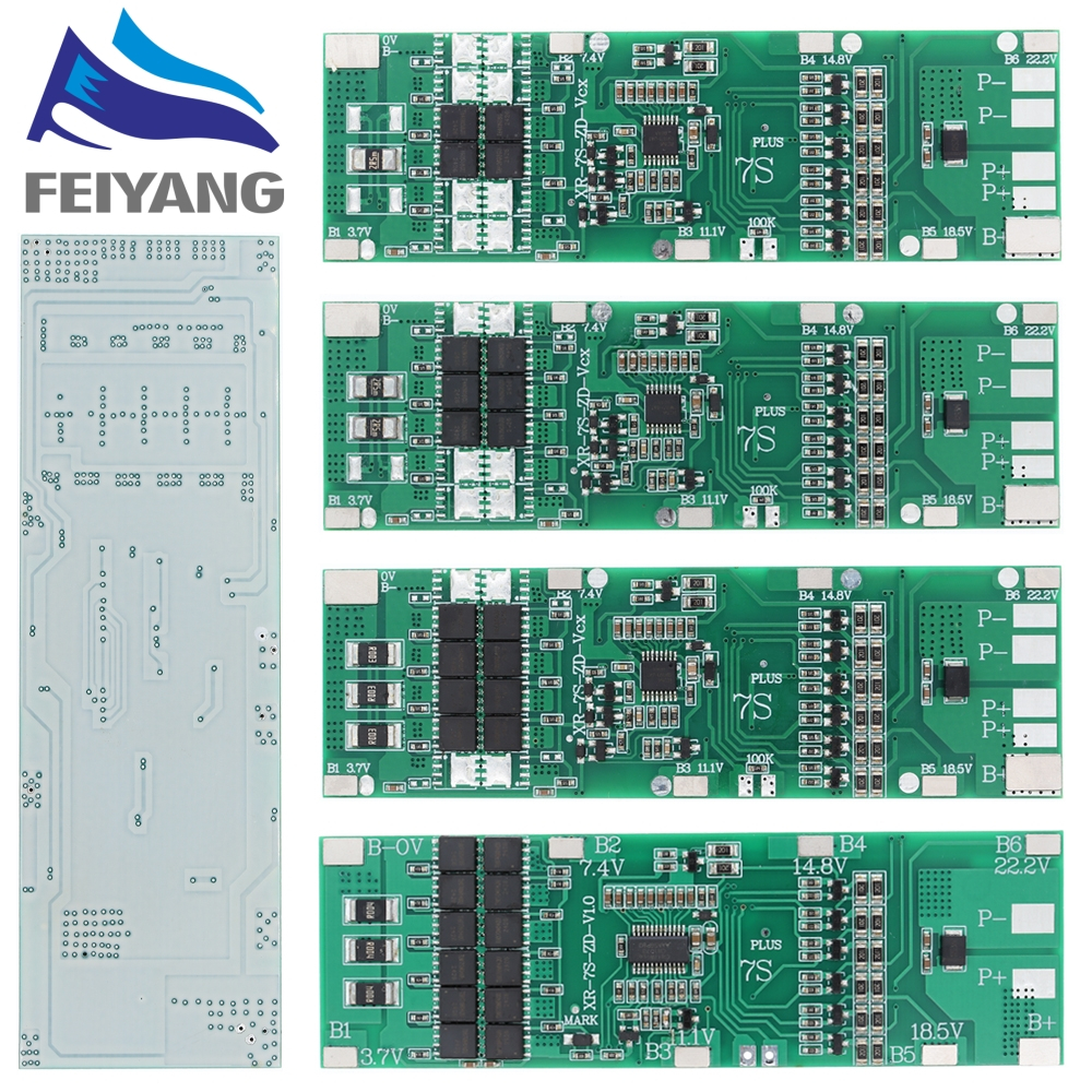 Bms 7S 24V 10A 15A 20A 30A Li-ion 18650 แบตเตอรี่ชาร์จพร้อมฟังก์ชั่นสมดุลวงจรสั้น/อุณหภูมิป้องกัน