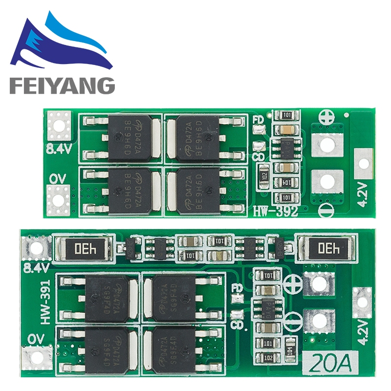 2s 20A 7.4V 8.4V 18650 แบตเตอรี่ลิเธียมป้องกันบอร์ด/บอร์ด BMS มาตรฐาน/สมดุล