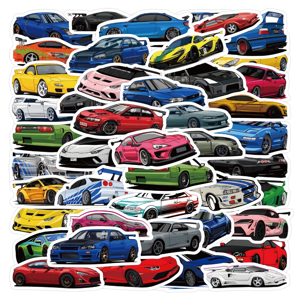 สติ๊กเกอร์ PVC กันน้ํารถแข่ง 60 ชิ้น