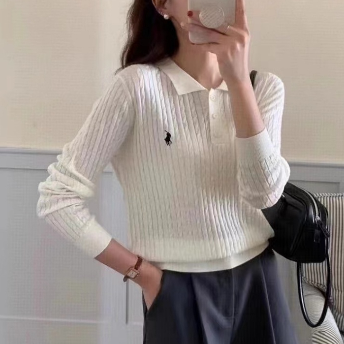 ผู้หญิงสุภาพสตรี โอ-คอแขนยาวถักด้านบนเสื้อกันหนาวเสื้อหลวม