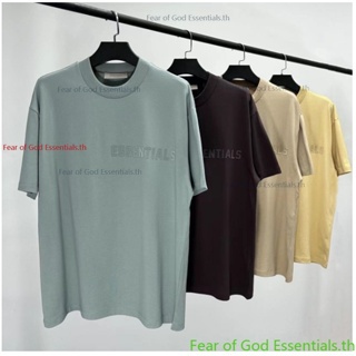 ฤดูร้อน ❤❤ เสื้อยืดแขนสั้น ผ้ากํามะหยี่ ลาย ESSENTIALS FEAR OF GOD FOG Double Thread Season 9 สวยงาม