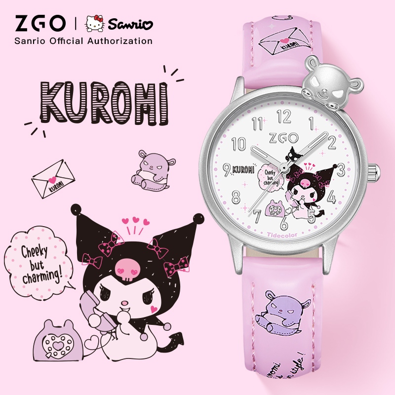 ส่งฟรี ZGO x Sanrio Kuromiนาฬิกาเด็ก เรืองแสง กันน้ํา สําหรับเด็กผู้หญิง ควอตซ์ นาฬิกาข้อมือ ของขวัญเด็ก 273