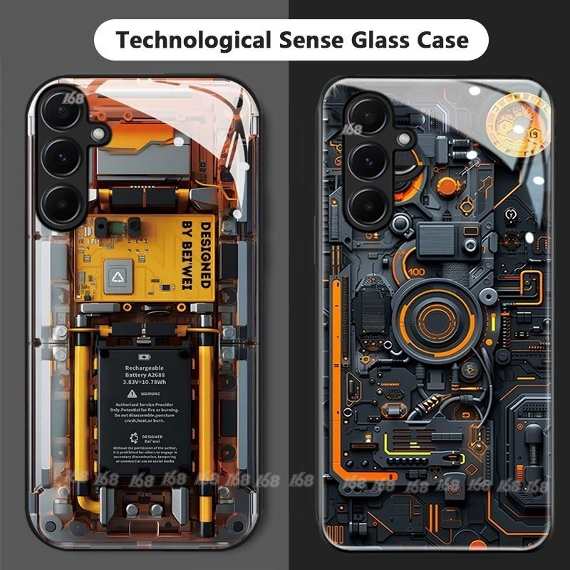 เคส Samsung A56 A57 A55 A54 A53 S25 S24 FE A16 A15 A25 A35 A73 5G เคส Samsung A05 A05S แผงวงจร PCBA เคสกันกระแทกพร้อมฝาครอบป้องกันเลนส์กล้องเคสโทรศัพท์สําหรับผู้ชาย