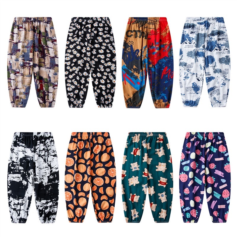 LFKids Harem กางเกง 90-150 ซม.ชายหญิง Boho สไตล์กางเกงสําหรับฤดูใบไม้ผลิฤดูร้อน