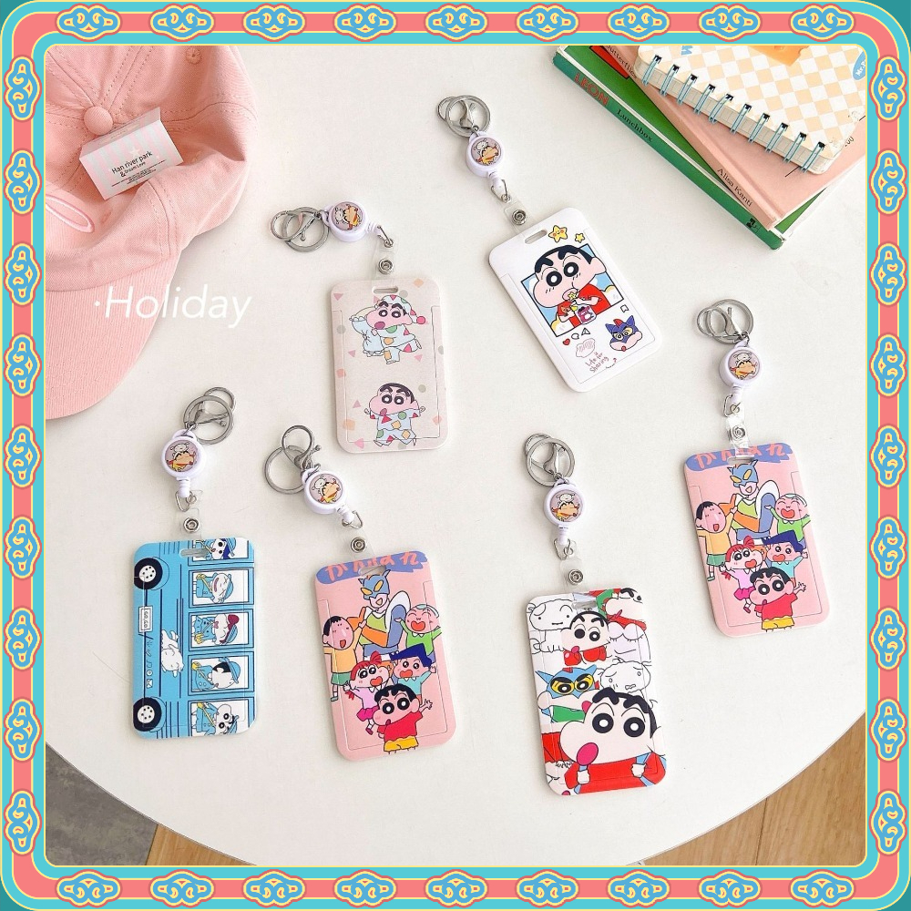 ใหม่ Crayon Shin-chan Multi-Function Retractable Card Holder ป้ายชื่อ ID Holder สะดวก Swip Card ID Card Bank Bus Card Access Control Card Student Card Holder Work Permit Work Card Anti-Lost Protective Case Star Photo Card โพลารอยด์ เคสป้องกันการ์ดรูปถ่าย