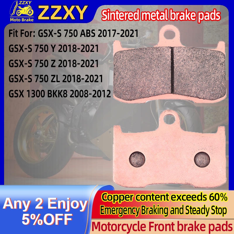 ผ้าเบรคโลหะเผาด้านหน้าสําหรับ SUZUKI GSX-S 750 ABS 2017-2021 GSX-S 750 Y 2018-2021 GSX-S 750 Z 2018-