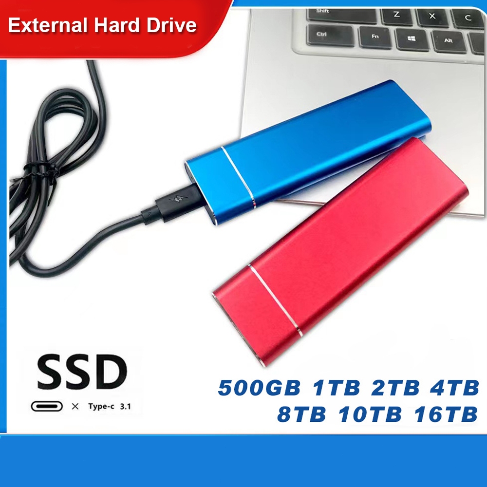 ภายนอก 16TB SSD ไดรฟ์ Solid State ความเร็วสูง Type-C/USB 3.1 อินเทอร์เฟซฮาร์ดดิสก์แบบพกพาฮาร์ดไดรฟ์ภายนอกสําหรับ PC แล็ปท็อป/เดสก์ท็อป/โทรศัพท์/mac