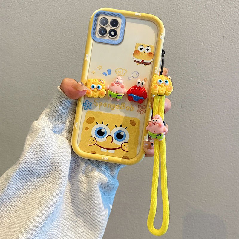 Anti-drop ซิลิโคนนุ่มการ์ตูนสามมิติตุ๊กตาสายคล้องมือเคสโทรศัพท์เหมาะสําหรับ Samsung Galaxy A22 5G/F42/A22S 5G