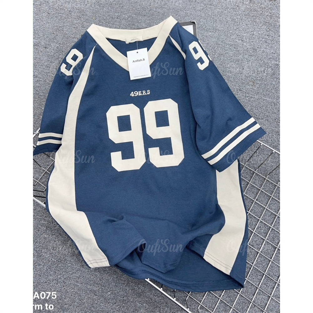 ฤดูร้อนใหม่พิมพ์ดิจิตอลเสื้อยืดลําลองผู้ชายเกาหลีอินเทรนด์แขนสั้นผู้ชายเสื้อยืดขนาดใหญ่เย็บ ไม่จํากัดเพศ ที่มีคุณภาพสูงคอวีคอด้านบน