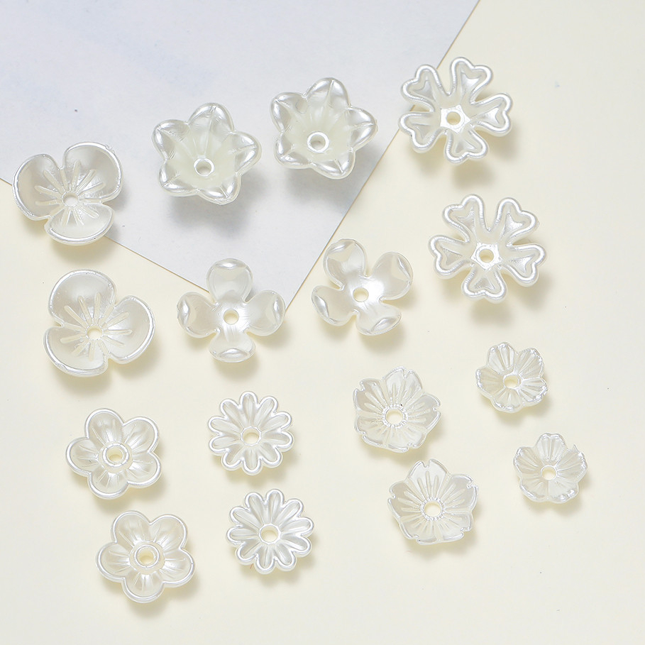 St. kunkka ฐานลูกปัดดอกไม้ ไข่มุกเทียม ABS 50-100 ชิ้น - รูปที่ 3