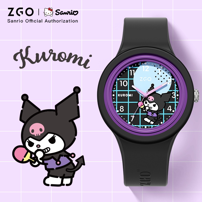 ZGO x Sanrio Kuromi นาฬิกาข้อมือ  กันน้ํา  เด็กชาย ผู้หญิง มอบของขวัญ นาฬิกาเด็ก รูปแบบการ์ตูน 877