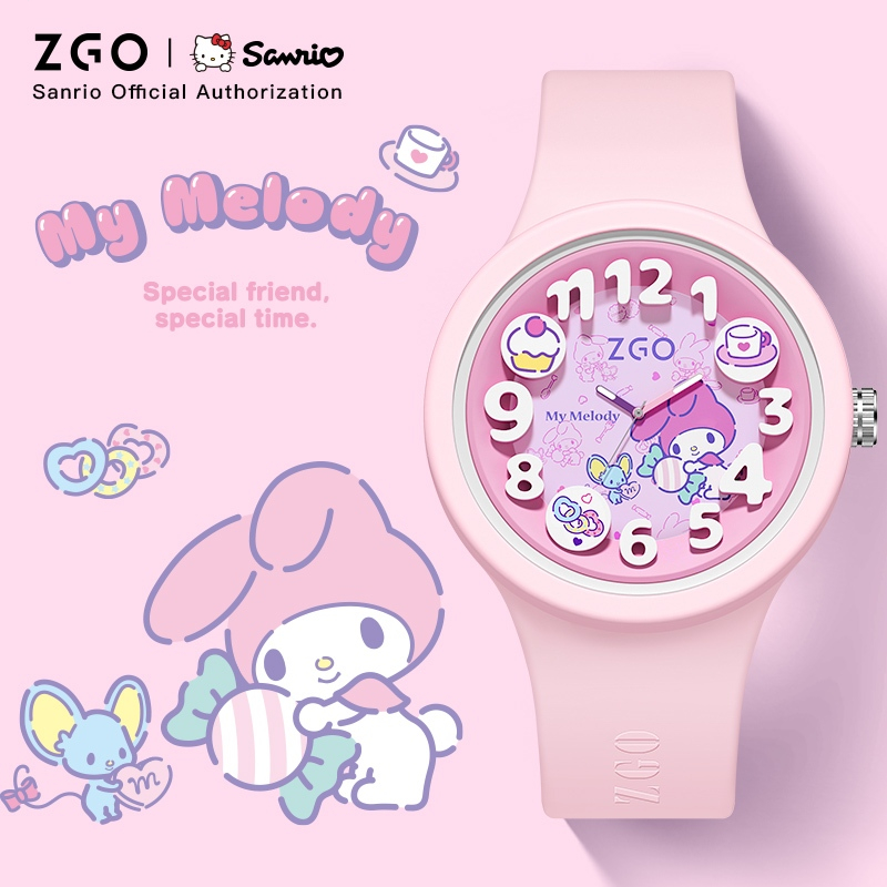 ZGO x Sanrio Melody Quartz Watch Men Women Students Children Cute Cartoon Watch 897