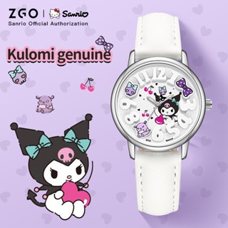 ZGO Sanrio Kuromi นาฬิกาข้อมือควอตซ์ สําหรับเด็กผู้หญิง นักเ…