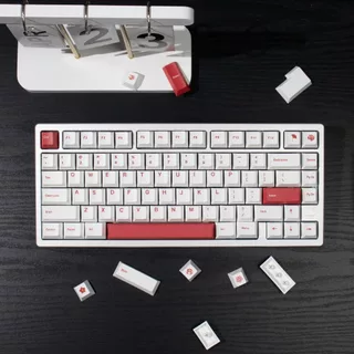 ไทยPbt 135 คีย์ Cherry ความสูง DYE-SUB Keycaps Minimalist สีขาวสีเทาสีแดงสไตล์ธีมญี่ปุ่นไทยภาษาอังกฤษ Keycap เหมาะสําหรับคีย์บอร์ดเครื่องกล