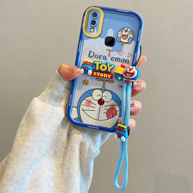 Anti-drop ซิลิโคนนุ่มการ์ตูนสามมิติตุ๊กตาสายคล้องมือเคสโทรศัพท์เหมาะสําหรับ Vivo Y93 Lite/Y91/Y1S ลายนิ้วมือด้านหลังสแกน/U1/Y91i/Y93 ด้านหลังลายนิ้วมือ