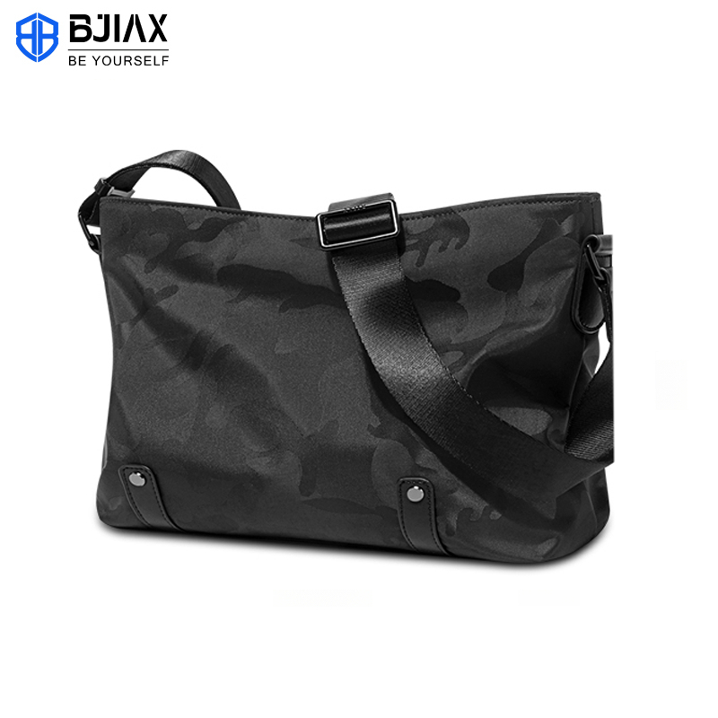 BJIAX กระเป๋าสะพายสำหรับผู้ชาย กระเป๋าสะพายกันน้ำ กระเป๋าสะพายแฟชั่น ผ้าไนล่อน