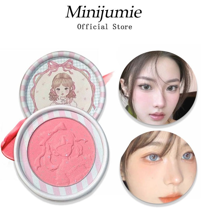 นูนครีมบลัชออนขาวดํา Beauty Girl series ปรับรูปหน้า rouge matte blush ประณีต non-flying powder แต่งหน้าใบหน้า