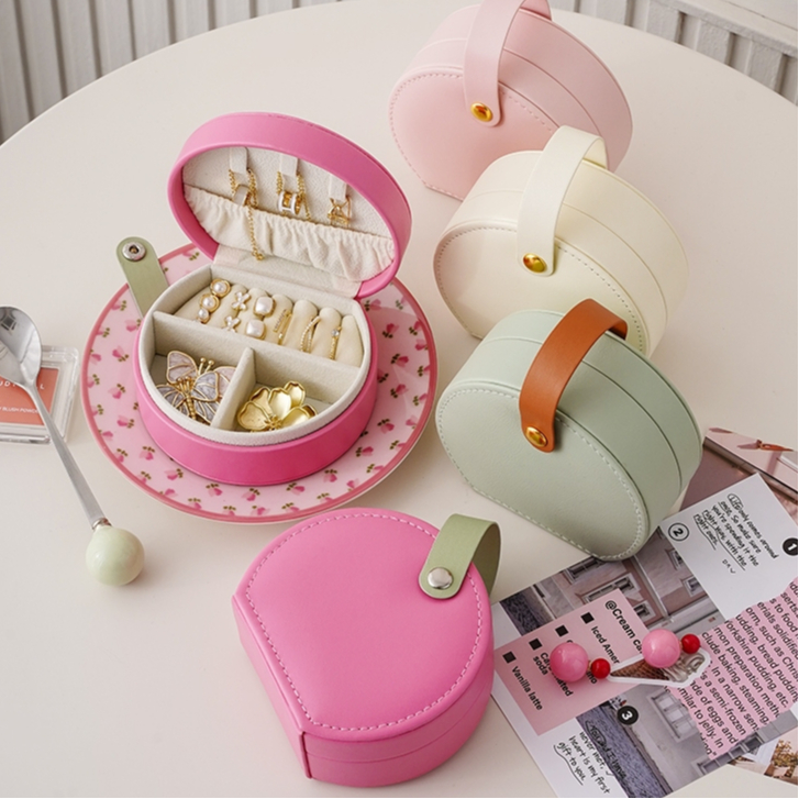 Casegrace Mini Portable Jewellery กล่อง PU หนังกล่องเครื่องประดับสําหรับ DIY ลูกปัดและอุปกรณ์เสริม Travel-Friendly Storage Case สําหรับนาฬิกาสร้อยข้อมือแหวนกล่องของขวัญผู้หญิง