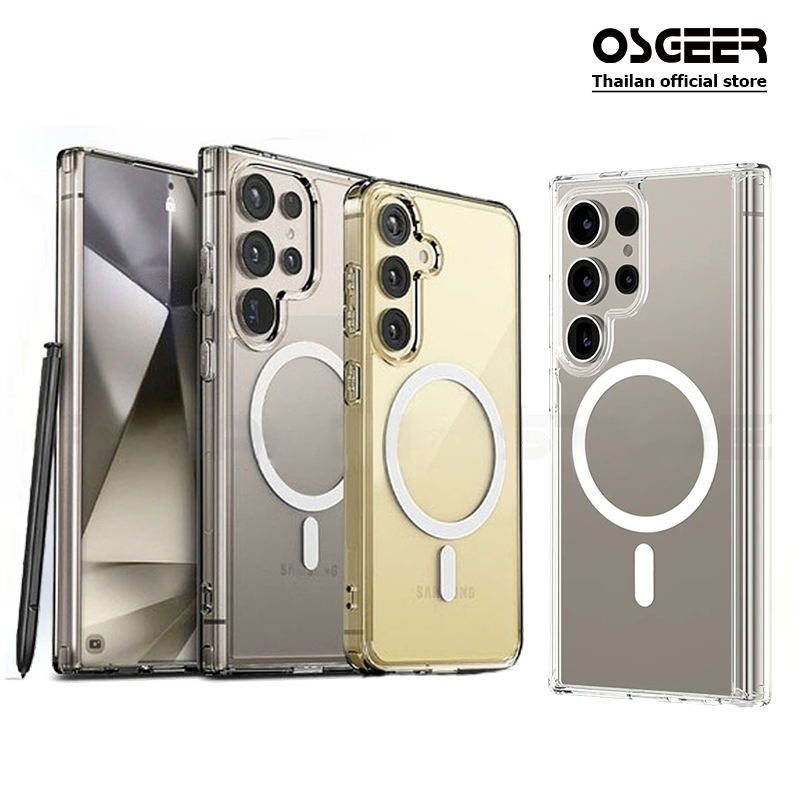 OSGEER สําหรับ Samsung Galaxy S26 Ultra | เอส25 เฟ | เอส25 อัลตร้า | 24 เฟ | เอส24 อัลตร้า | เอส24 พลัส | เอส23 อัลตร้า | ส23 | ส22 แม่เหล็กเข้ากันได้ป้องกันกรณีโปร่งใสปกปลอก