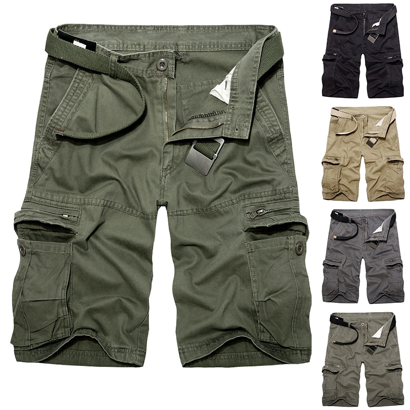 กางเกงขาสั้นยุทธวิธีบุรุษพร้อมกระเป๋าหลายช่องเหมาะสําหรับกิจกรรมกลางแจ้ง