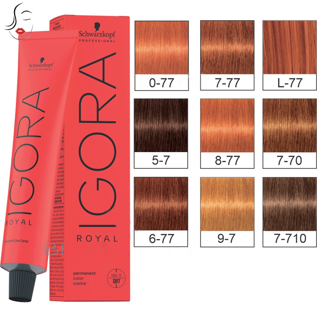 Igora Royal Coloring 60g - Schwarzkopf - Redheads - (เลือก 0-77 , 5-7 , 6-7 , 7-7 , L-77 ) แต่งหน้า 