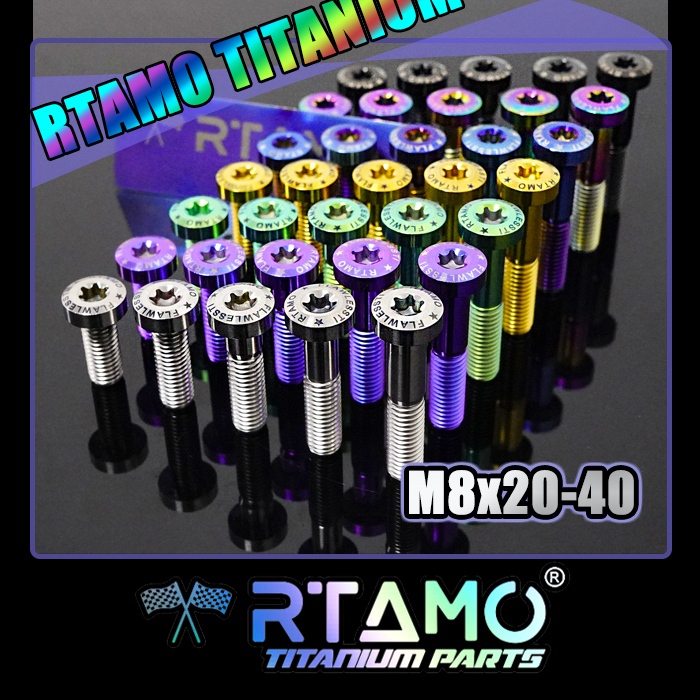 RTAMO Titanium Gr5 M8(No.12)x20-40 14D Forza Xmax หัวเค้กกลม