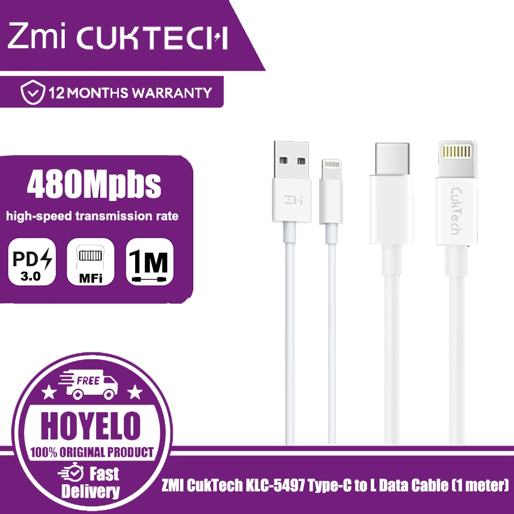 Zmi CukTech KLC-5497 Type-C to L Data Cable (1 เมตร)