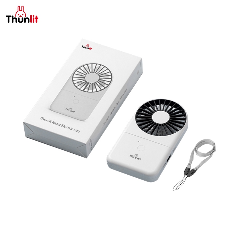 Thunlit พัดลมมือถือแบบคล้องคอพับได้ 1800mAh พัดลม USB ขนาดเล็กแบบชาร์จไฟได้ ขายส่งของขวัญสำหรับพนักงานออฟฟิศและนักเรียน