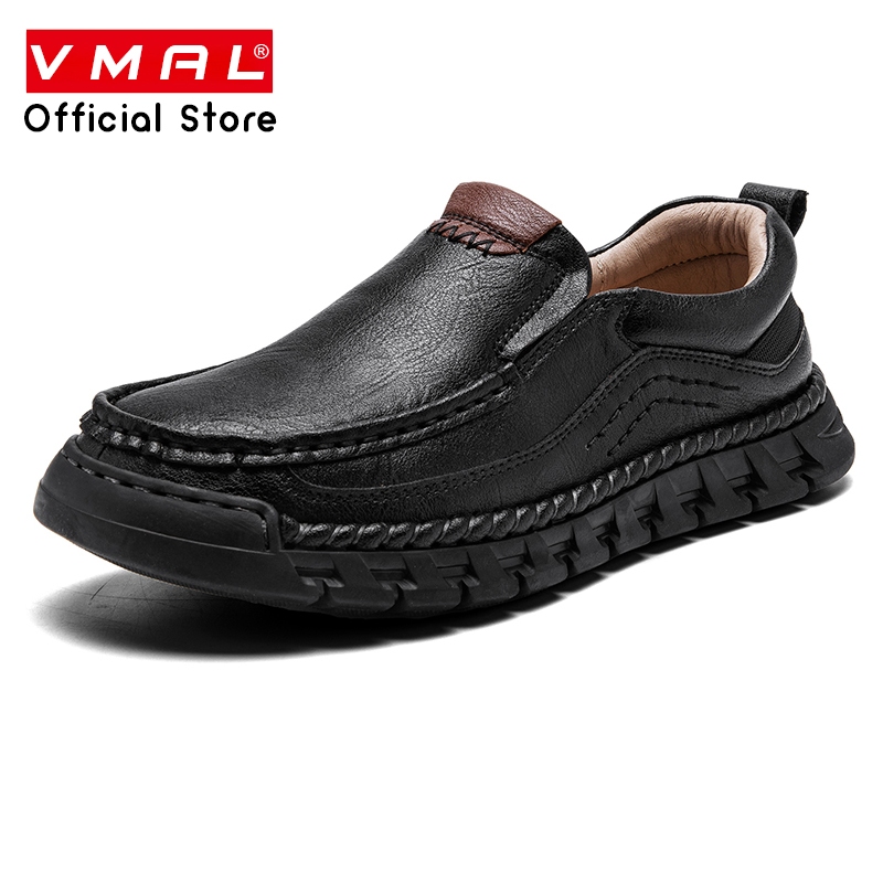 Four Seasons แฟชั่นและ Casual หนาSoled Non-Slip ทนต่อการสึกหรอ Low-Top Slip-On รองเท้าหนัง 38-46