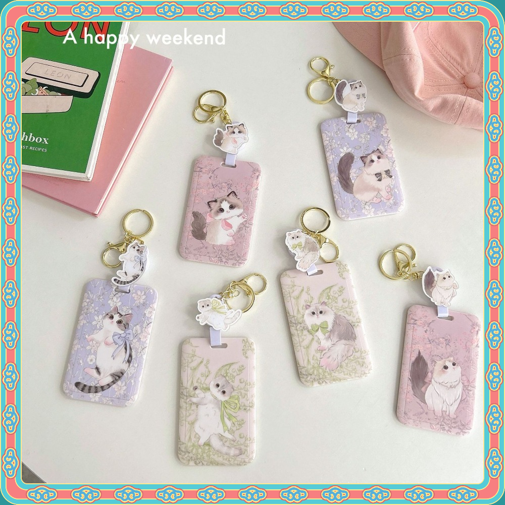 ใหม่ Cute Cat Multi-Function Retractable Card Holder ป้ายชื่อ ID Holder สะดวก Swip Card ID Card Bank Bus Access Control Student Holder Work Permit Work Anti-Lost Protective Case Star Photo โพลารอยด์ เคสป้องกันการ์ดรูปถ่าย