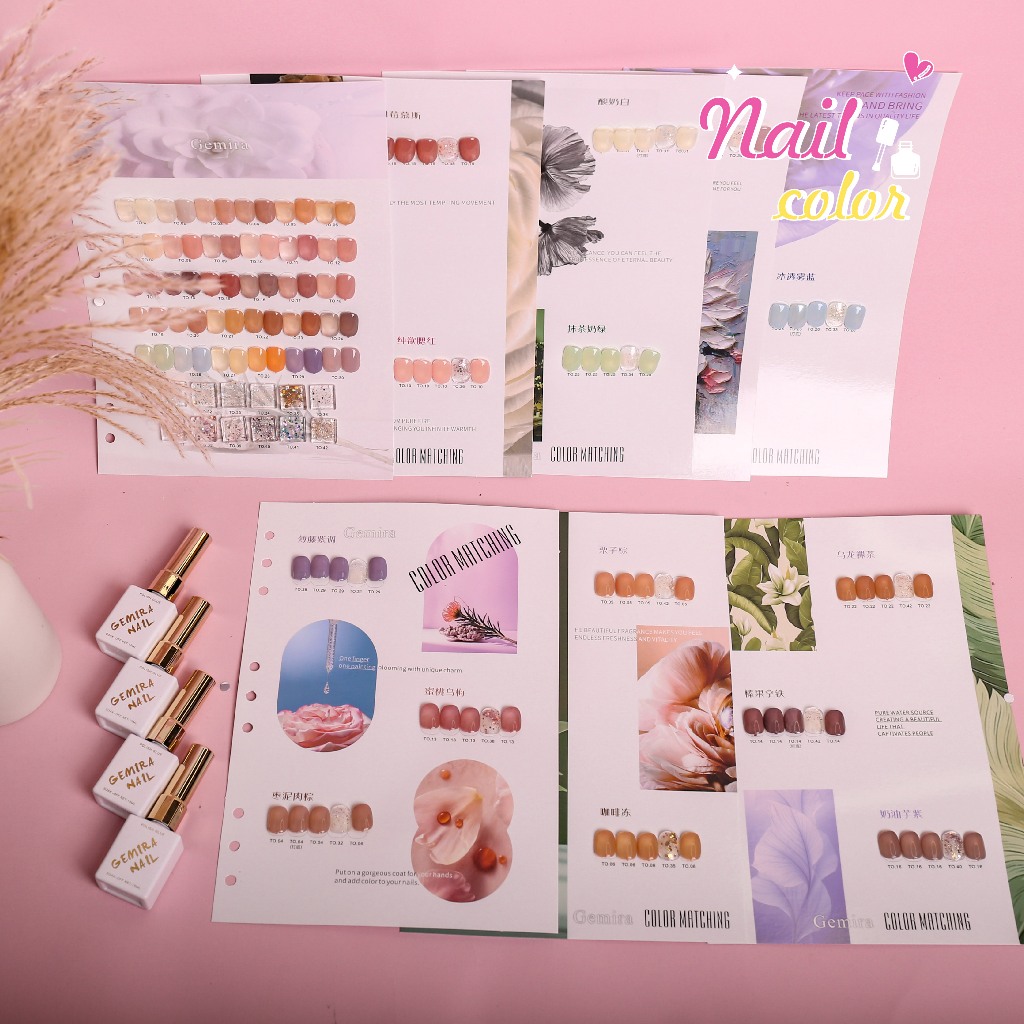 สต็อก GeMiira42 บัตรจัดส่งสี น้ําแข็งยอดนิยม สีโปร่งแสง กึ่งโปร่งใส เล็บเพื่อสุขภาพ ชุดร้านทําเล็บเจล