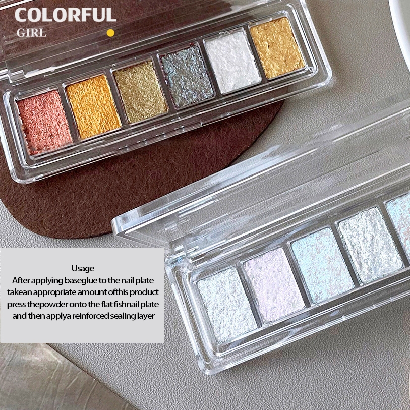 พาเลตตกแต่งเล็บเนื้อมูซ มูส Bu ling Mud 1 พาเลตมี 6 สี พาเลทออโรร่าเนื้อมูส เม็ดสีชัด นวัตกรรมใหม่สำหรับตกแต่งเล็บ