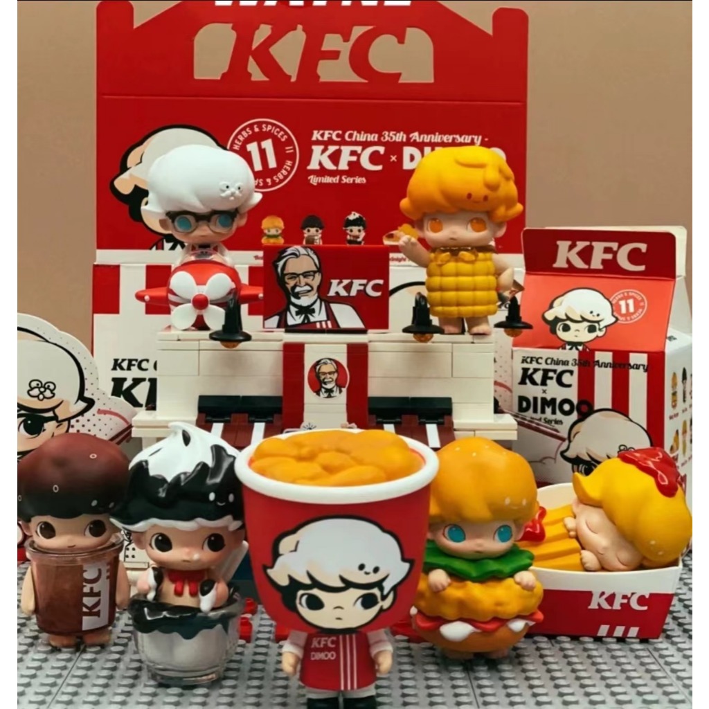 Popmart popmart dimoo kfc Joint Mystery Box kfc รูปสํานักงานตุ๊กตาอินเทรนด์ Fun Big Child Gift