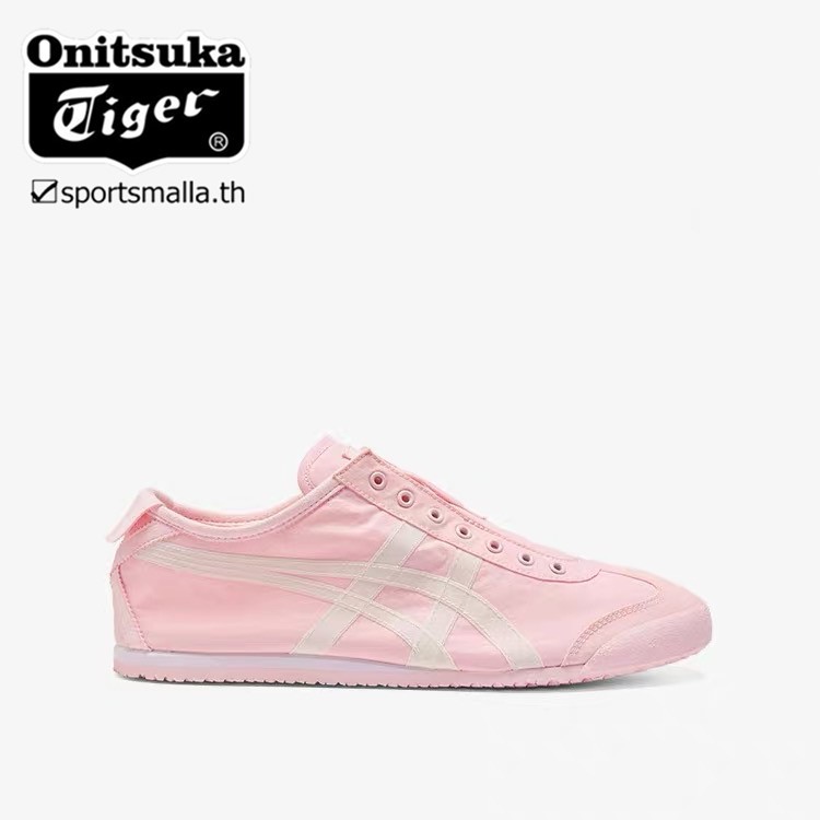 Onitsuka MEXICO 66 SLIP-ON สบาย Casual Water-Repellent Shock-Absorbing สวมใส่ Low-Top รองเท้าวิ่งผู้ชายผู้หญิงสไตล์เดียวกัน