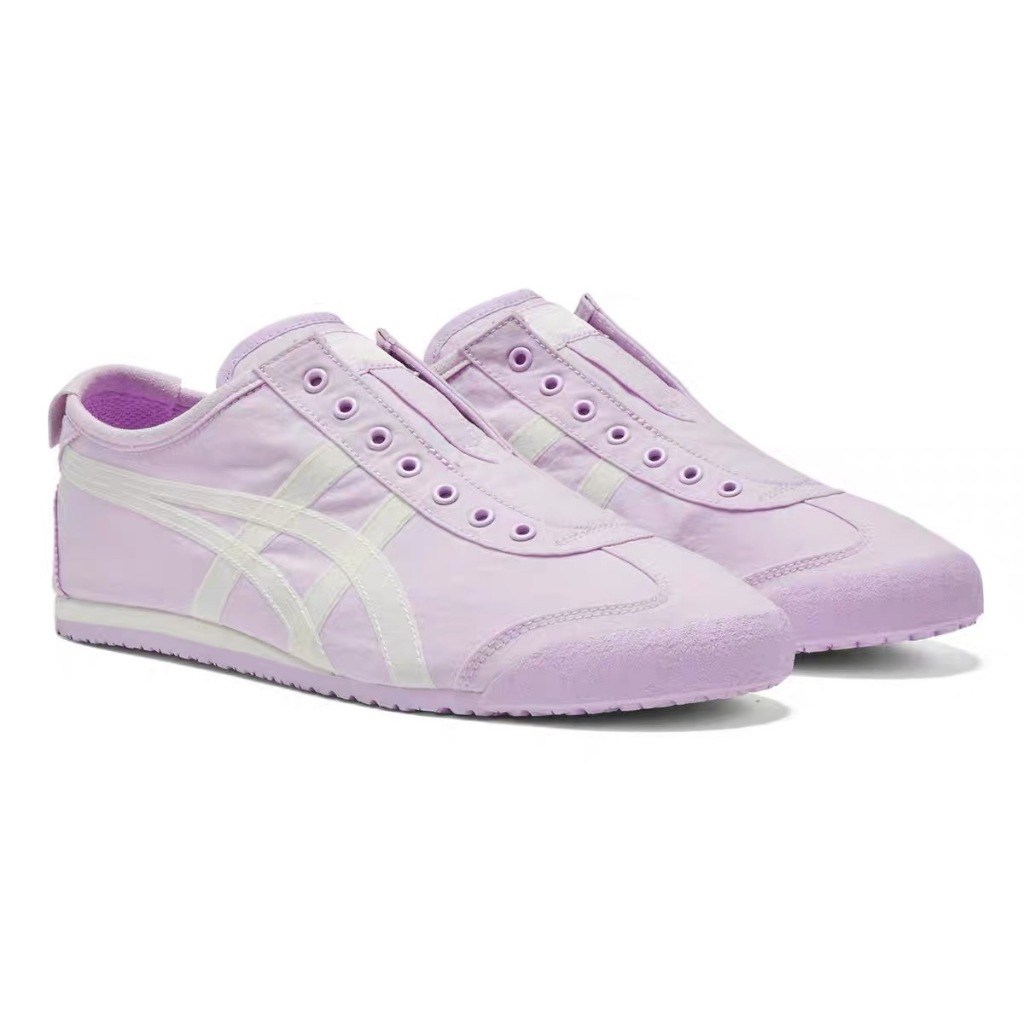 Onitsuka MEXICO 66 SLIP-ON สบาย Casual Water-Repellent Shock-Absorbing สวมใส่ Low-Top รองเท้าวิ่งผู้ชายผู้หญิงสไตล์เดียวกัน