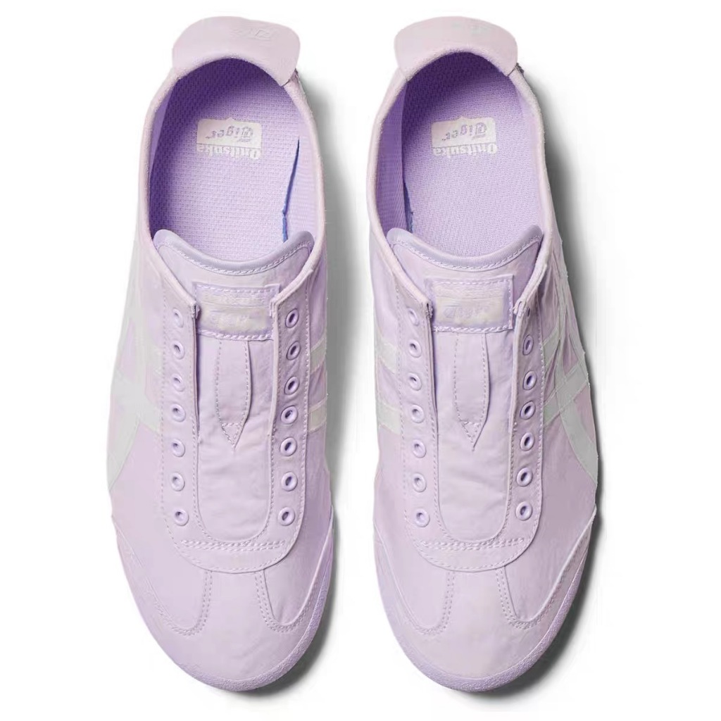 Onitsuka MEXICO 66 SLIP-ON สบาย Casual Water-Repellent Shock-Absorbing สวมใส่ Low-Top รองเท้าวิ่งผู้ชายผู้หญิงสไตล์เดียวกัน
