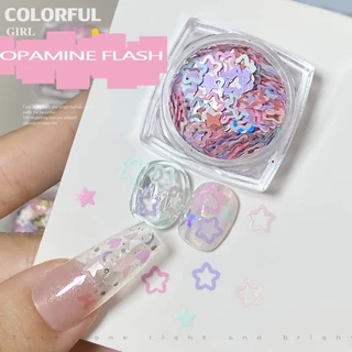 เลื่อมที่มีสีสัน หัวใจสีชมพูดอกไม้ Bow Moon น่ารัก Girly เล็บ Art DIY Charms ตกแต่งหวาน Critical Strike เล็บเลื่อมตกแต่งเล็บ